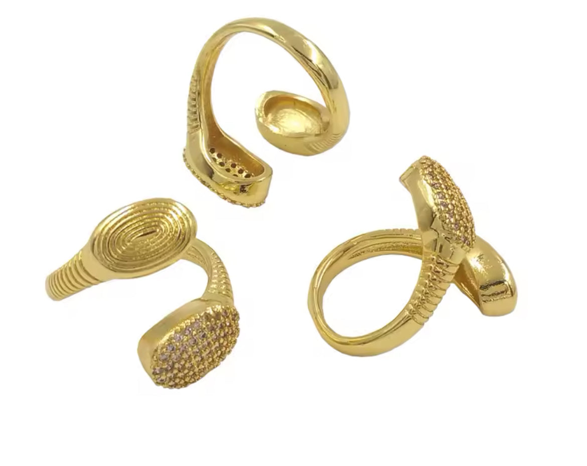 Boho & Mala Double Gold Ring (adjustable)