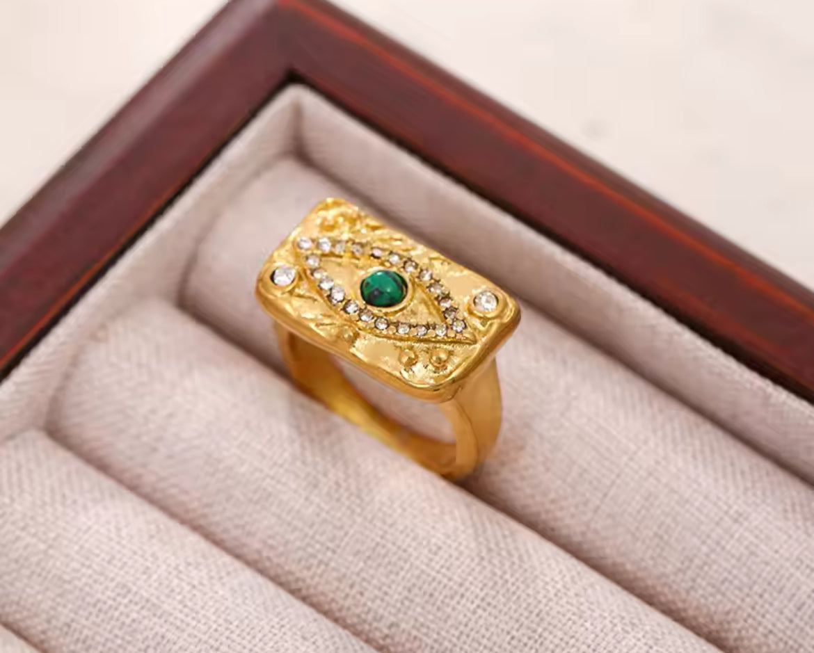 Gold Plated Stainless Steel Waterproof & Tarnish-Free Adjustable Ring- Boho Jewellery For Everyday Wear