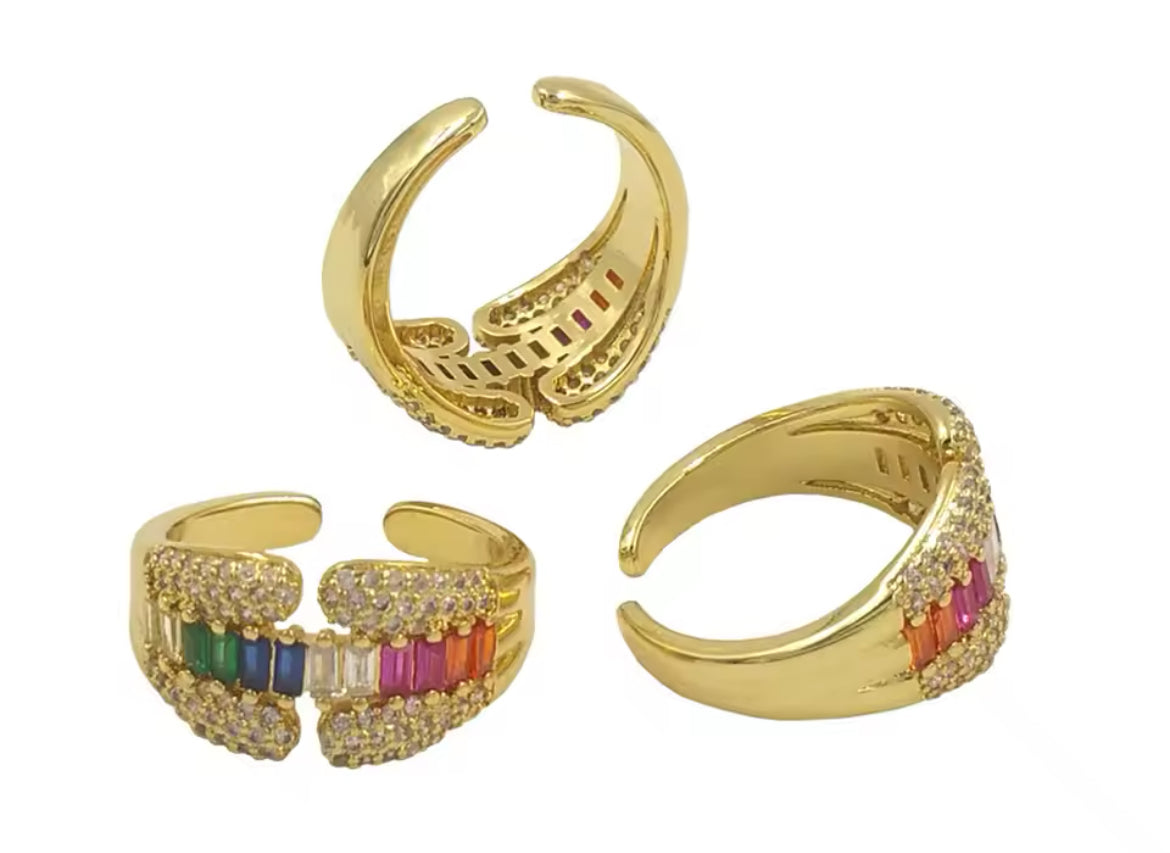 Boho & Mala Multi Gold Ring (adjustable)