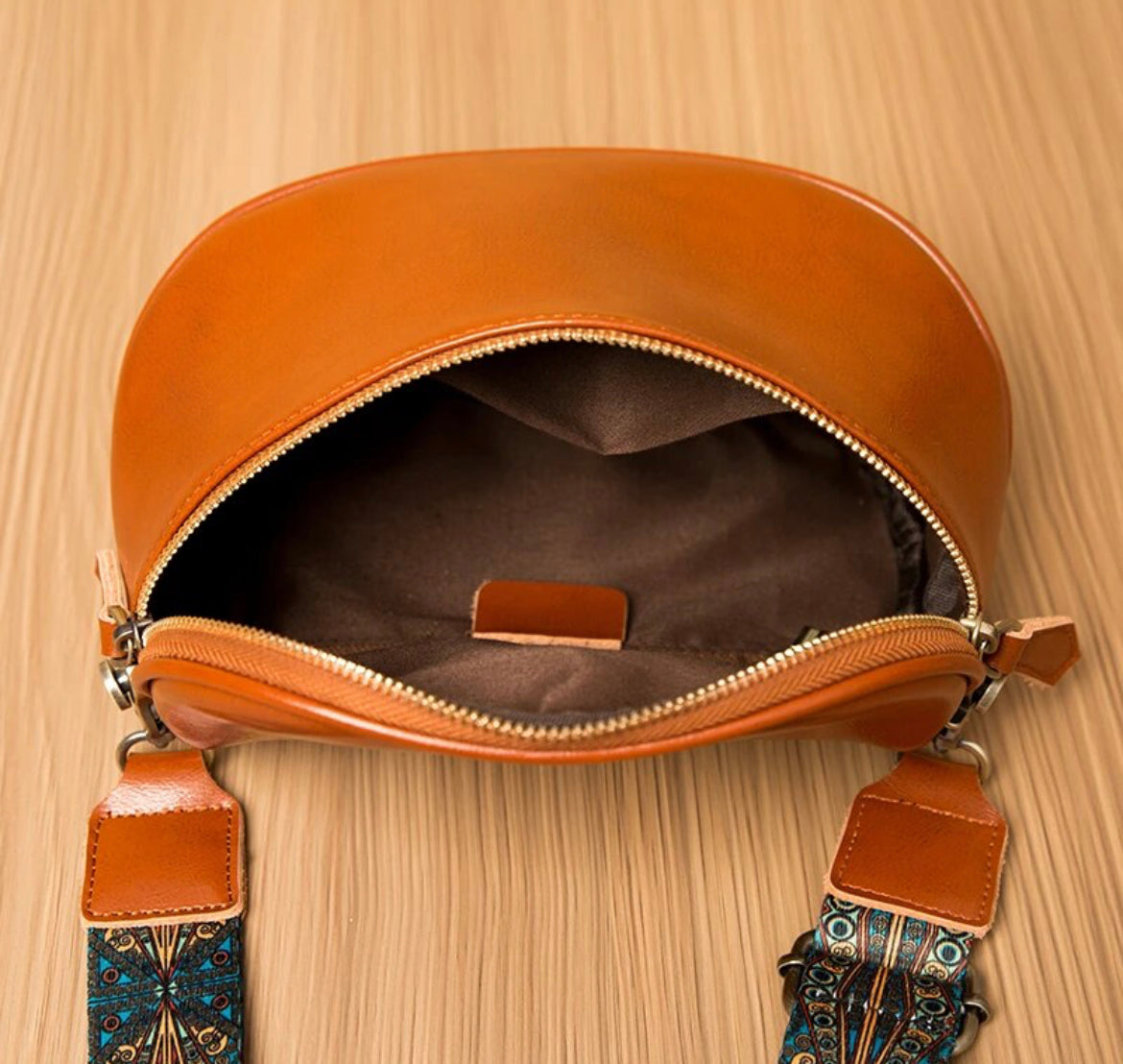 Boho & Mala Crossbody Leather Bag- Brown B1018