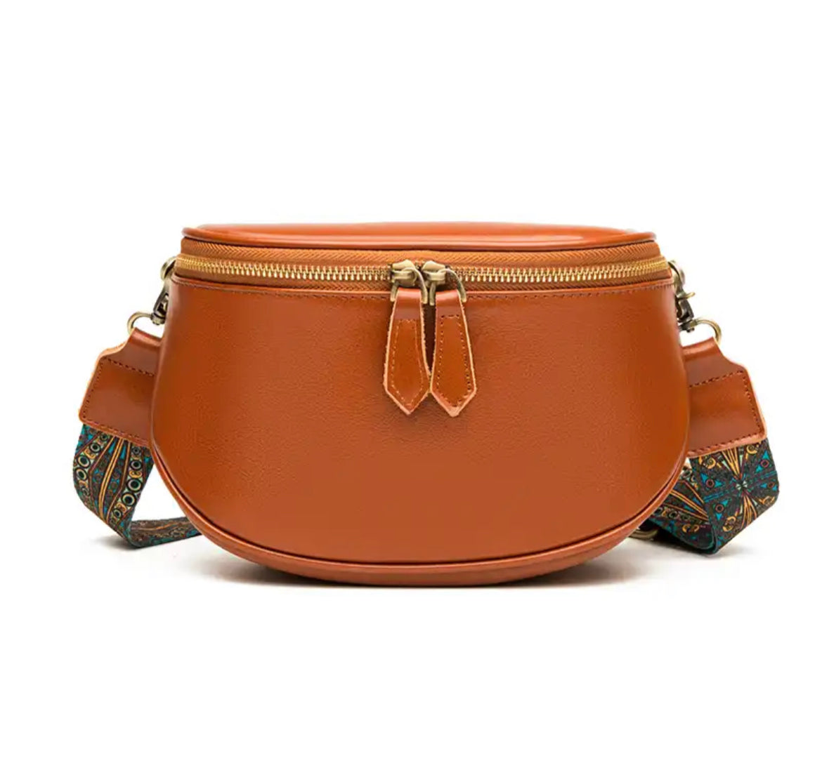 Boho & Mala Crossbody Leather Bag- Brown B1018