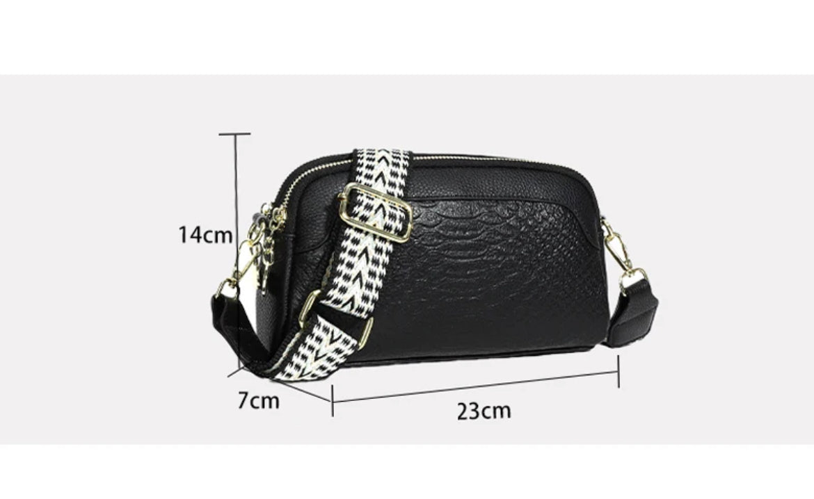 Boho & Mala Crossbody Leather Bag- White B1034