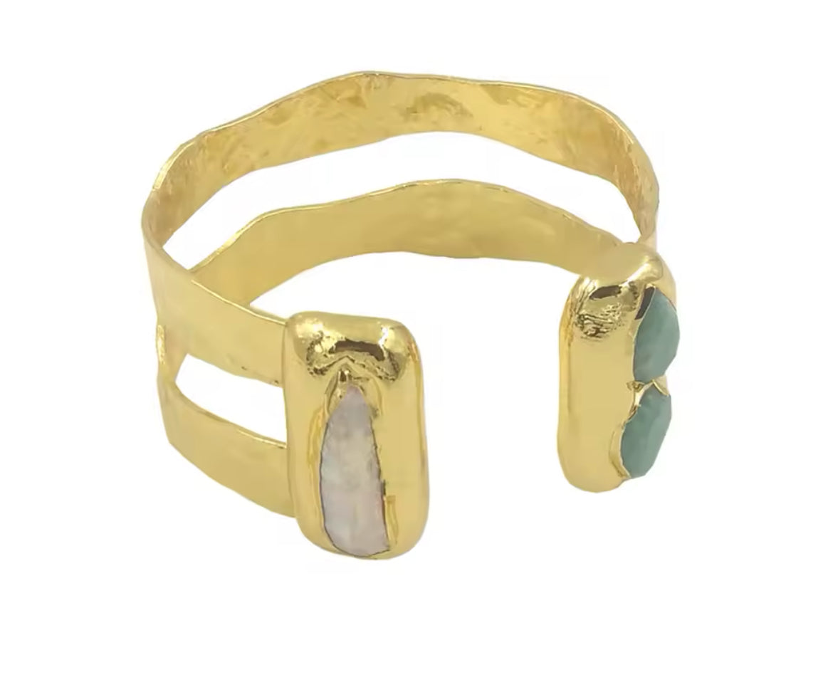 Boho & Mala Brass Cuff Bracelet 00244677