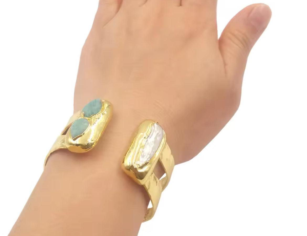 Boho & Mala Brass Cuff Bracelet 00244677