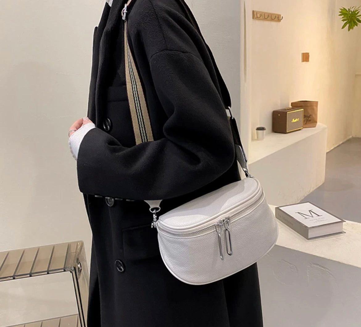Boho & Mala Crossbody Leather Bag- Black B1023