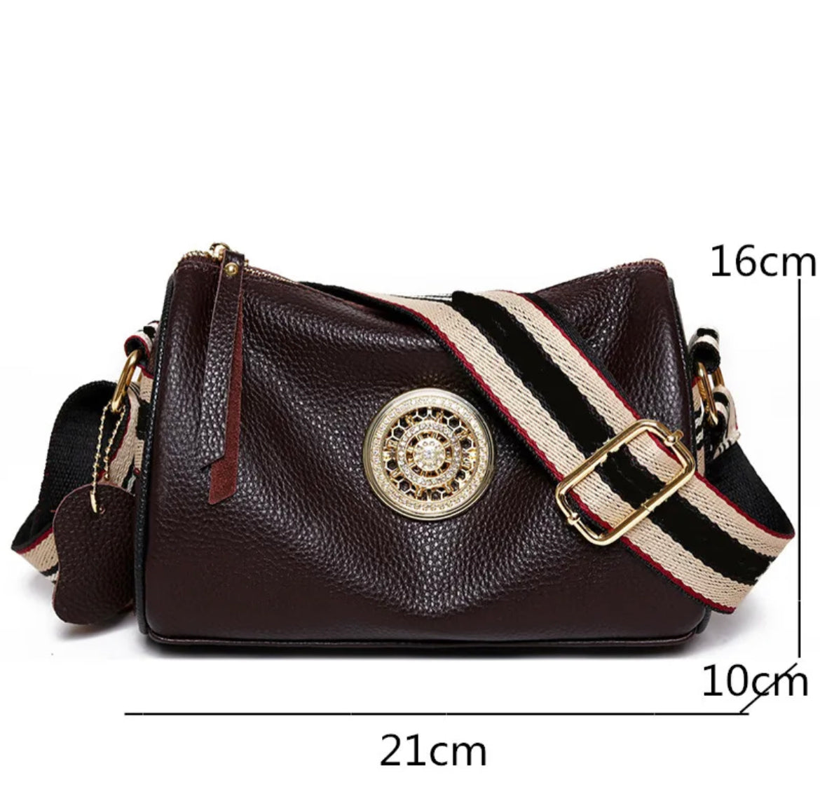 Boho & Mala Crossbody Leather Bag- Black B1012