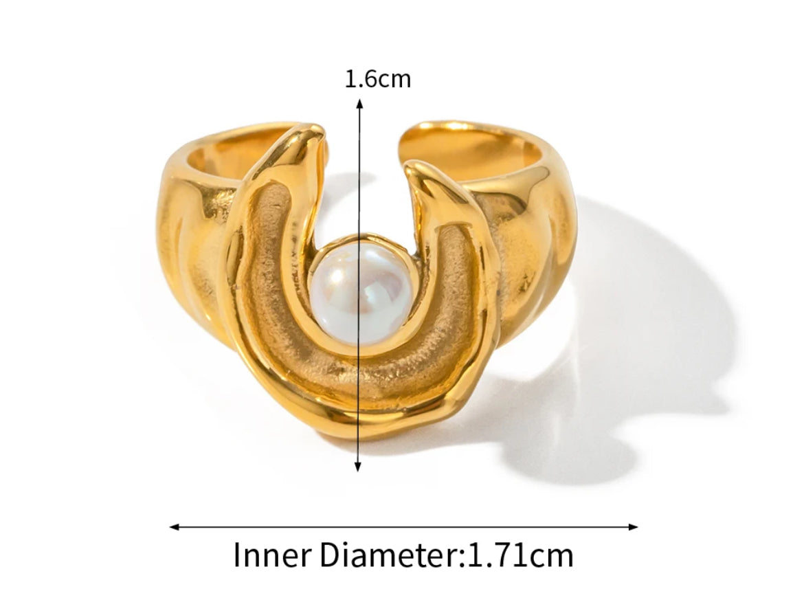 Gold Plated Stainless Steel Waterproof & Tarnish-Free Adjustable Ring- Boho Jewellery For Everyday Wear