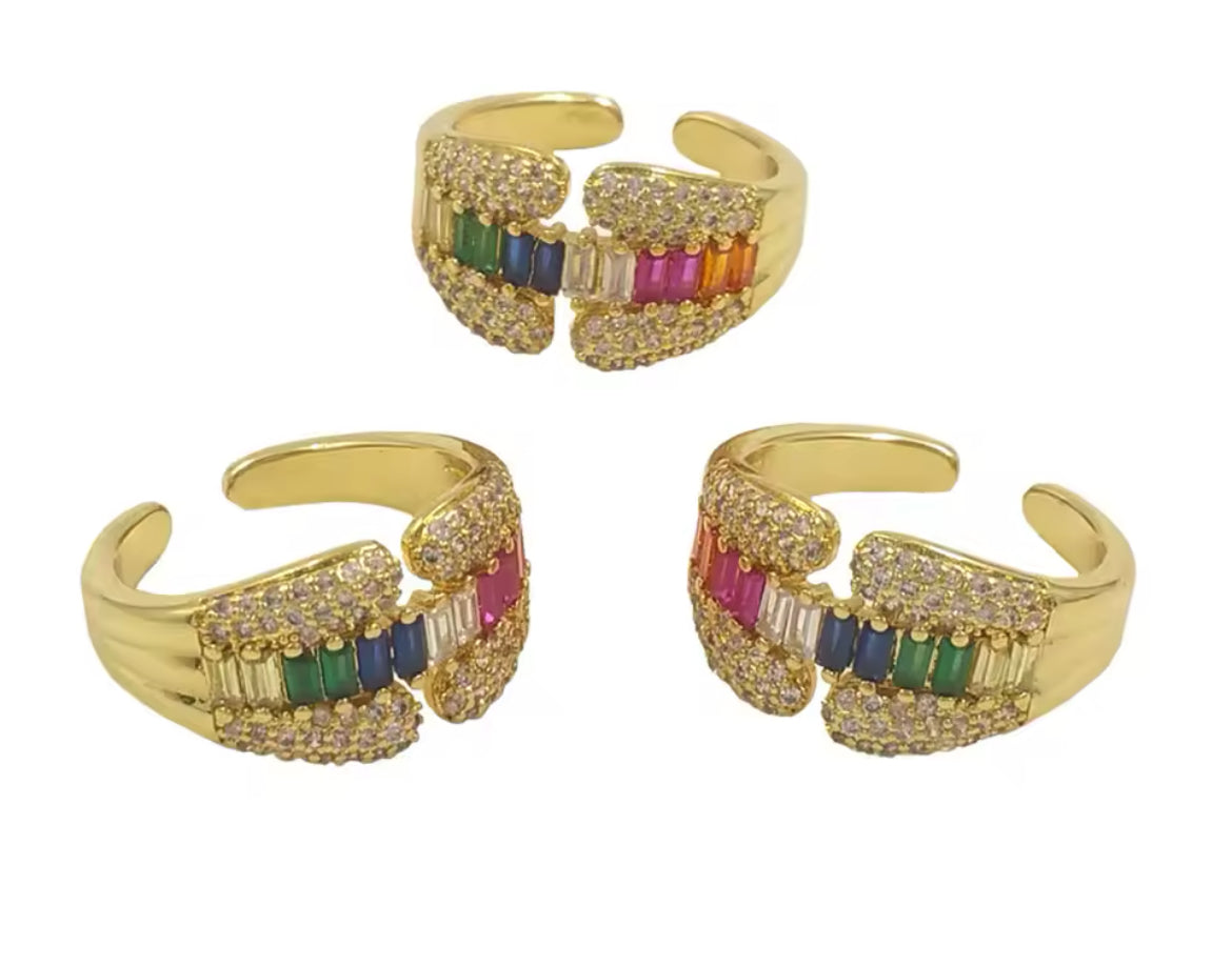 Boho & Mala Multi Gold Ring (adjustable)