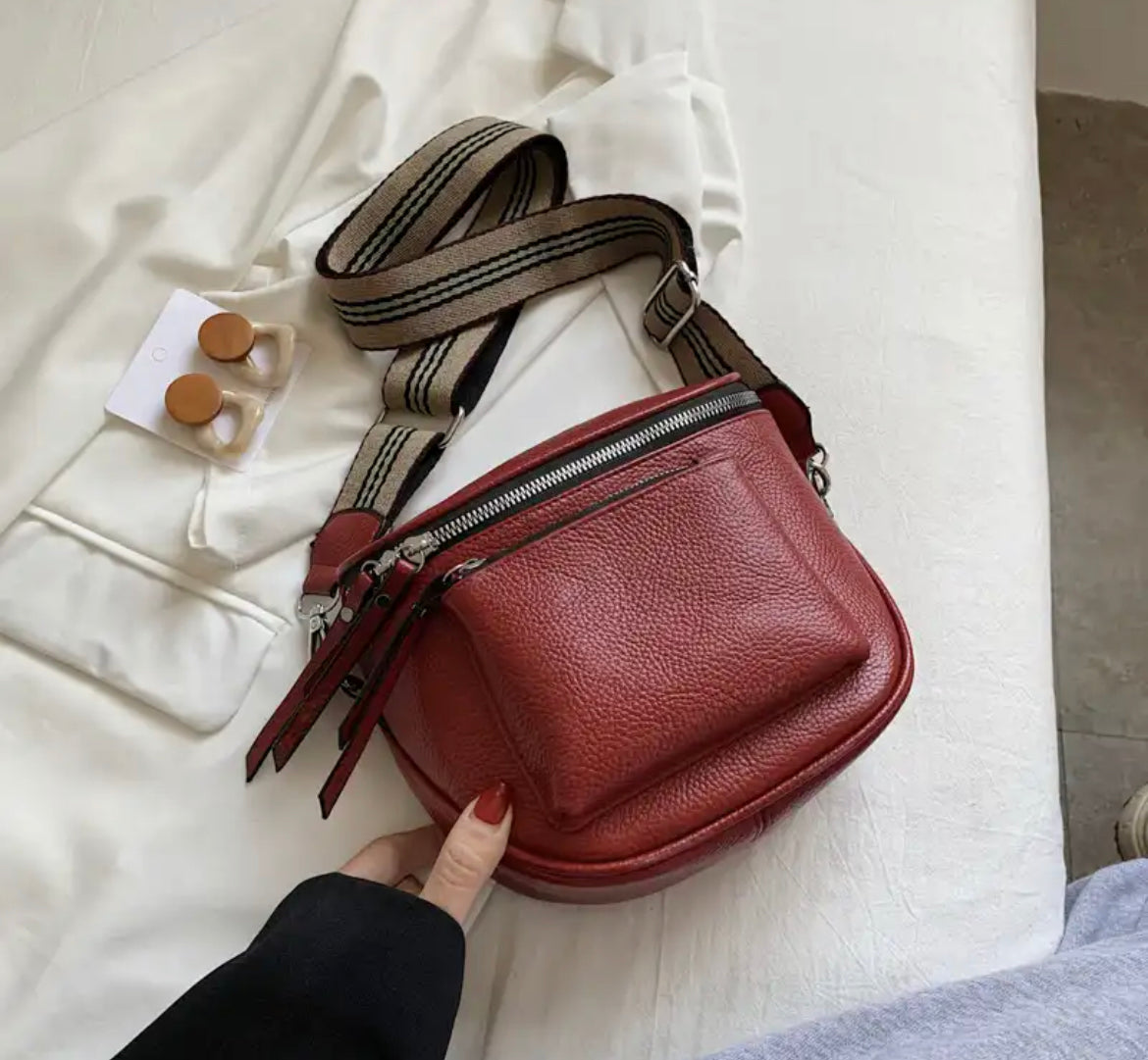 Boho & Mala Crossbody Bag- Red Wine B1027