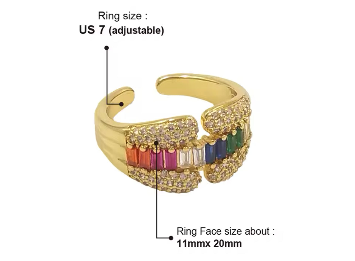 Boho & Mala Multi Gold Ring (adjustable)