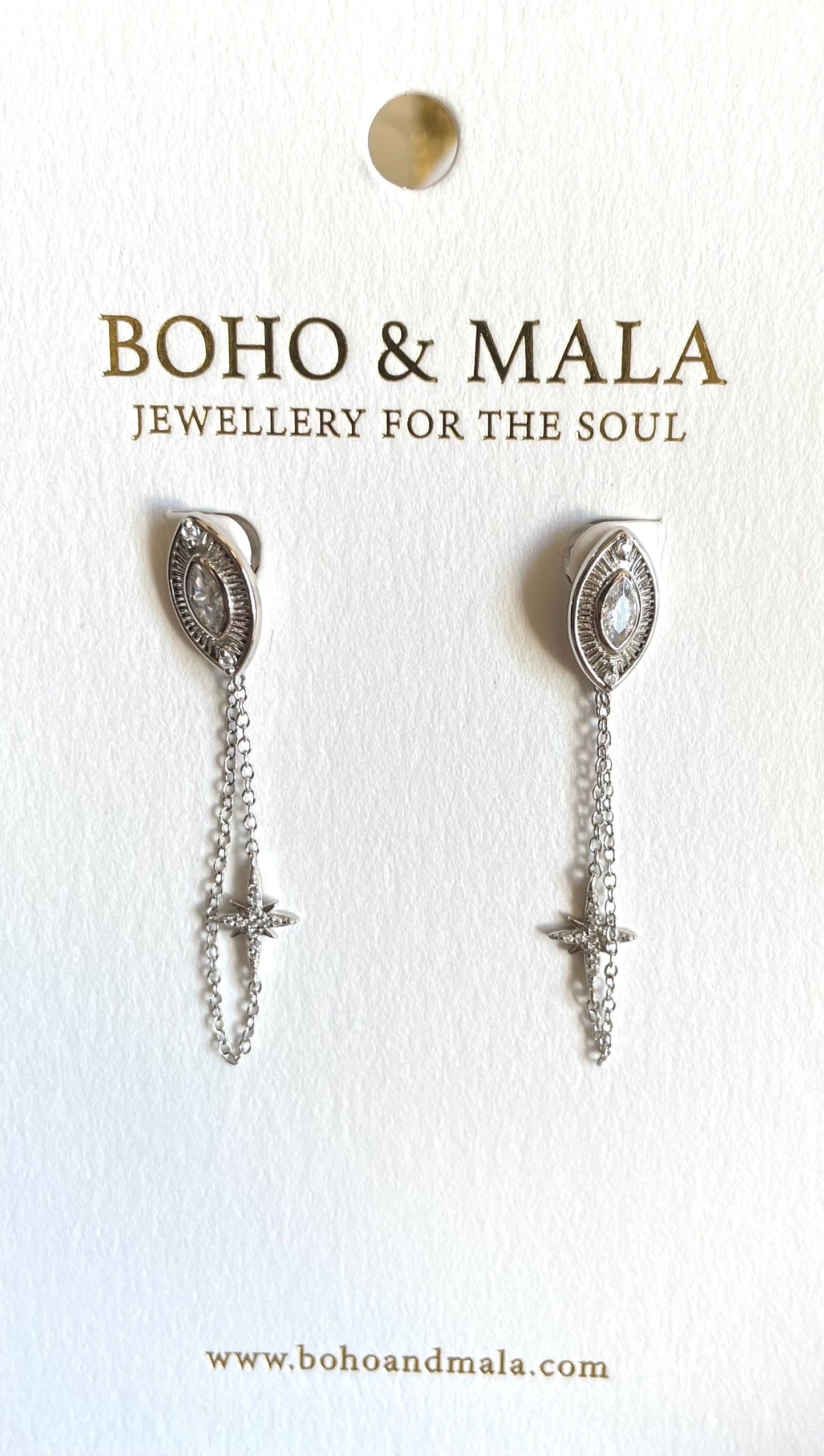Boho & Mala Sterling Silver Stud Earrings