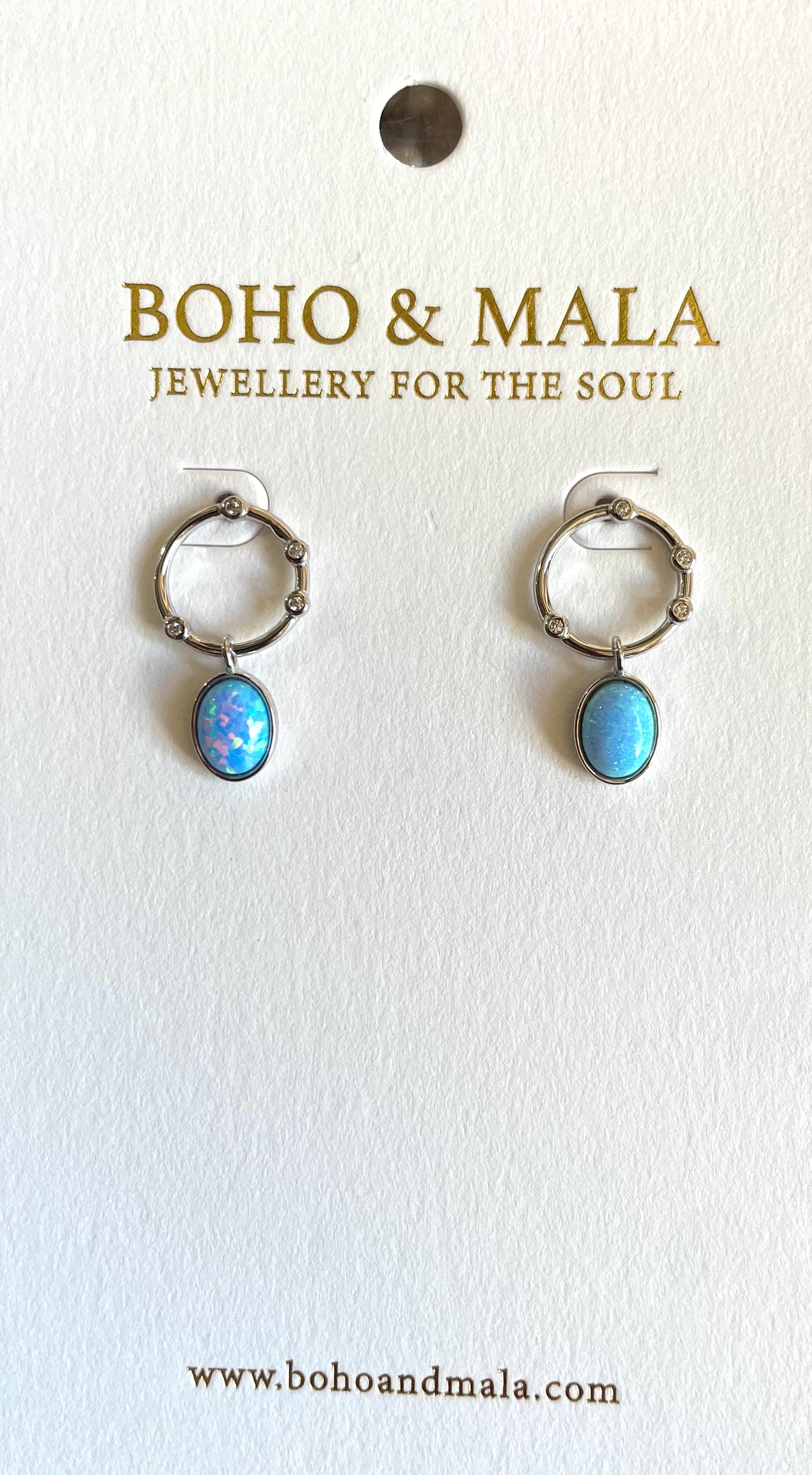 Boho & Mala Opal Sterling Silver Stud Earrings