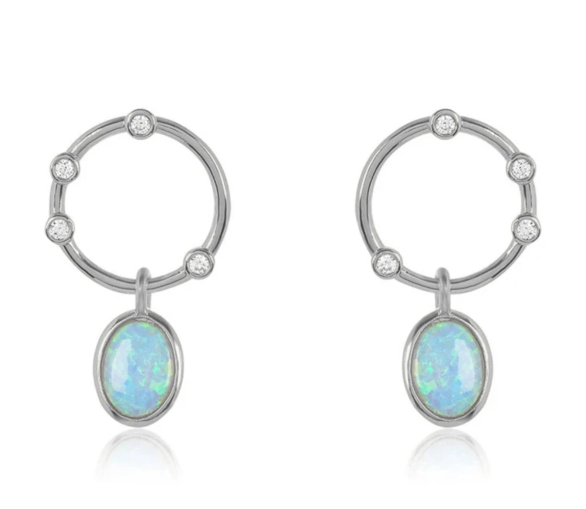Boho & Mala Opal Sterling Silver Stud Earrings