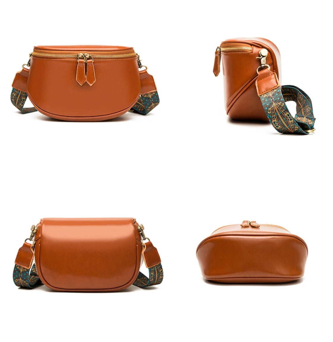 Boho & Mala Crossbody Leather Bag- Brown B1018
