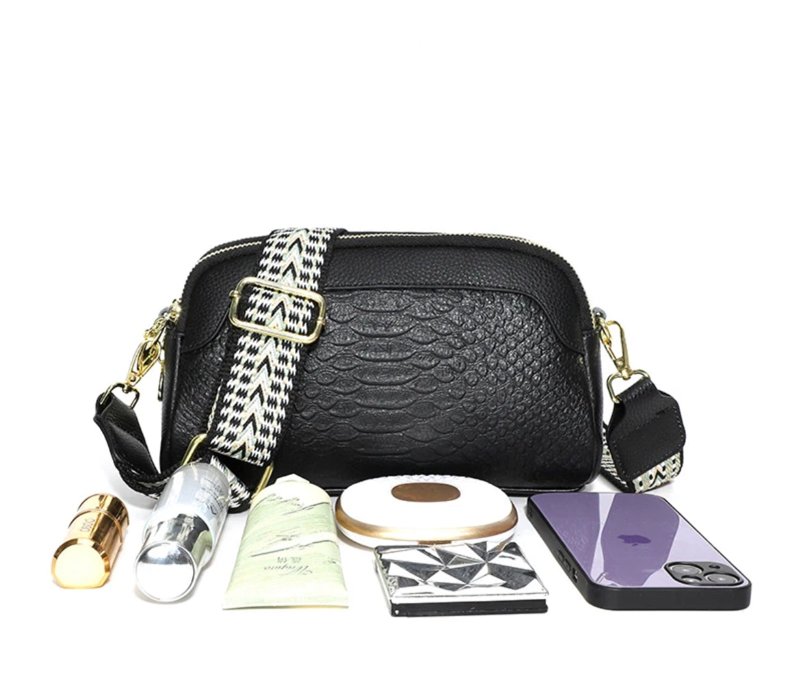 Boho & Mala Crossbody Leather Bag- White B1034