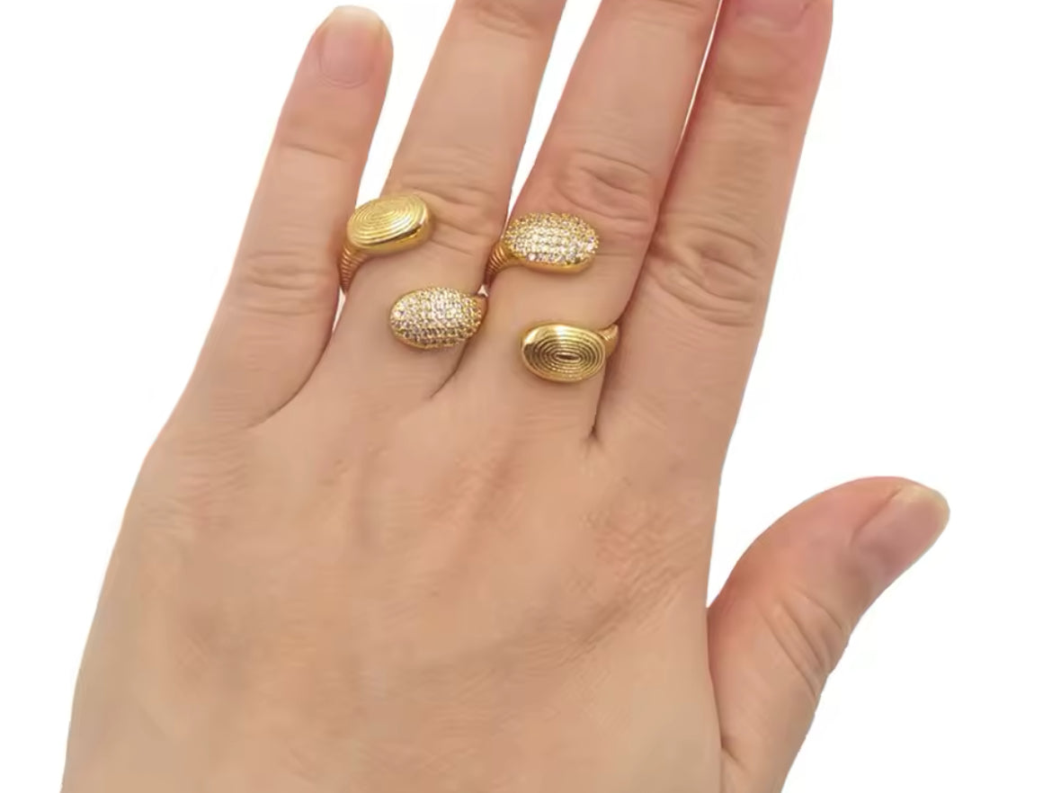 Boho & Mala Double Gold Ring (adjustable)