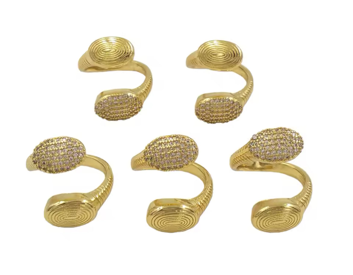 Boho & Mala Double Gold Ring (adjustable)