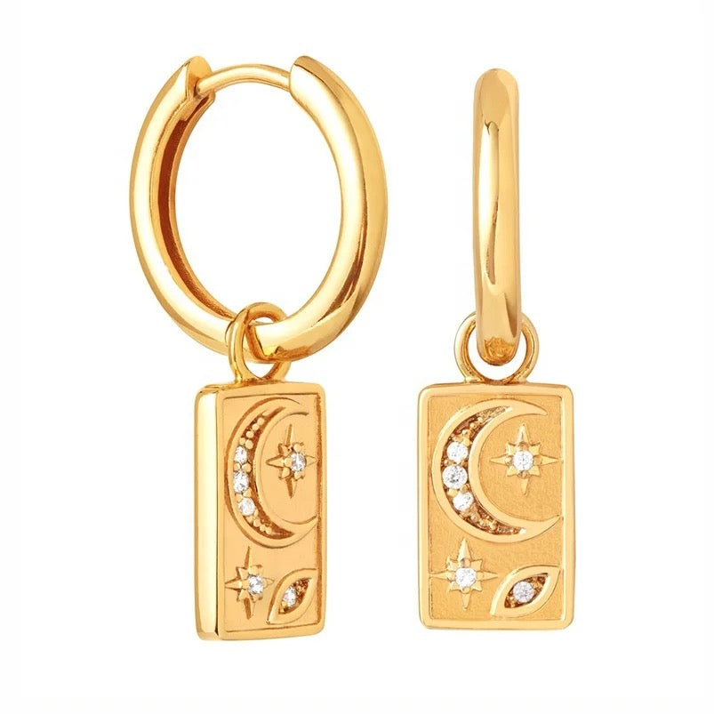 Australian Owned Boho And Mala Dainty Huggies Gold Plated Sterling Silver Statement Earring Everyday Wear Earrings Boho Jewellery