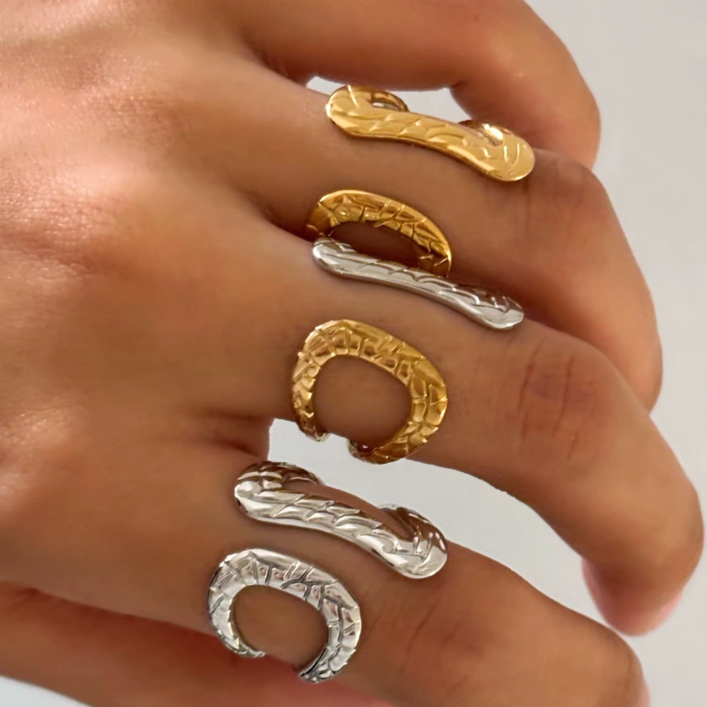 Stainless Steel Waterproof & Tarnish-Free Adjustable Ring- Boho Jewellery For Everyday Wear