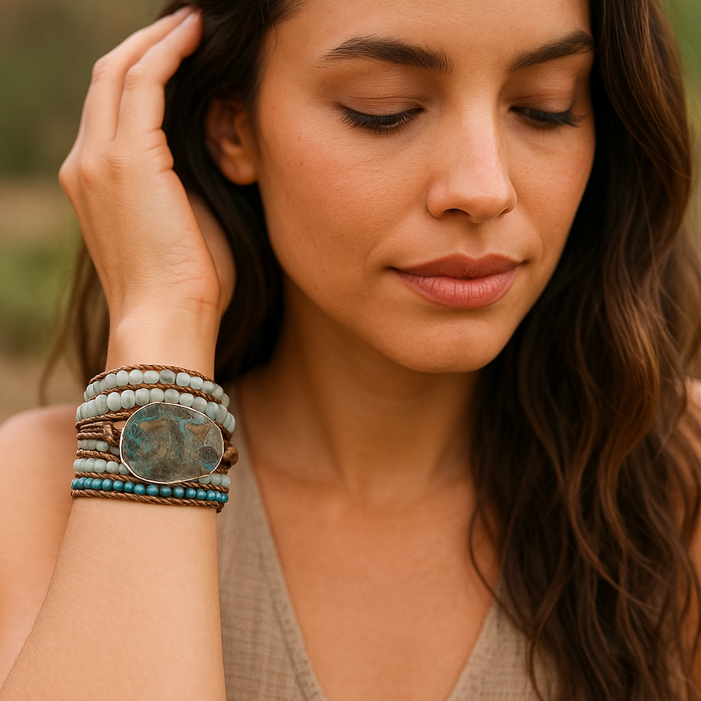 Boho & Mala Stone 5 Wrap Bracelet