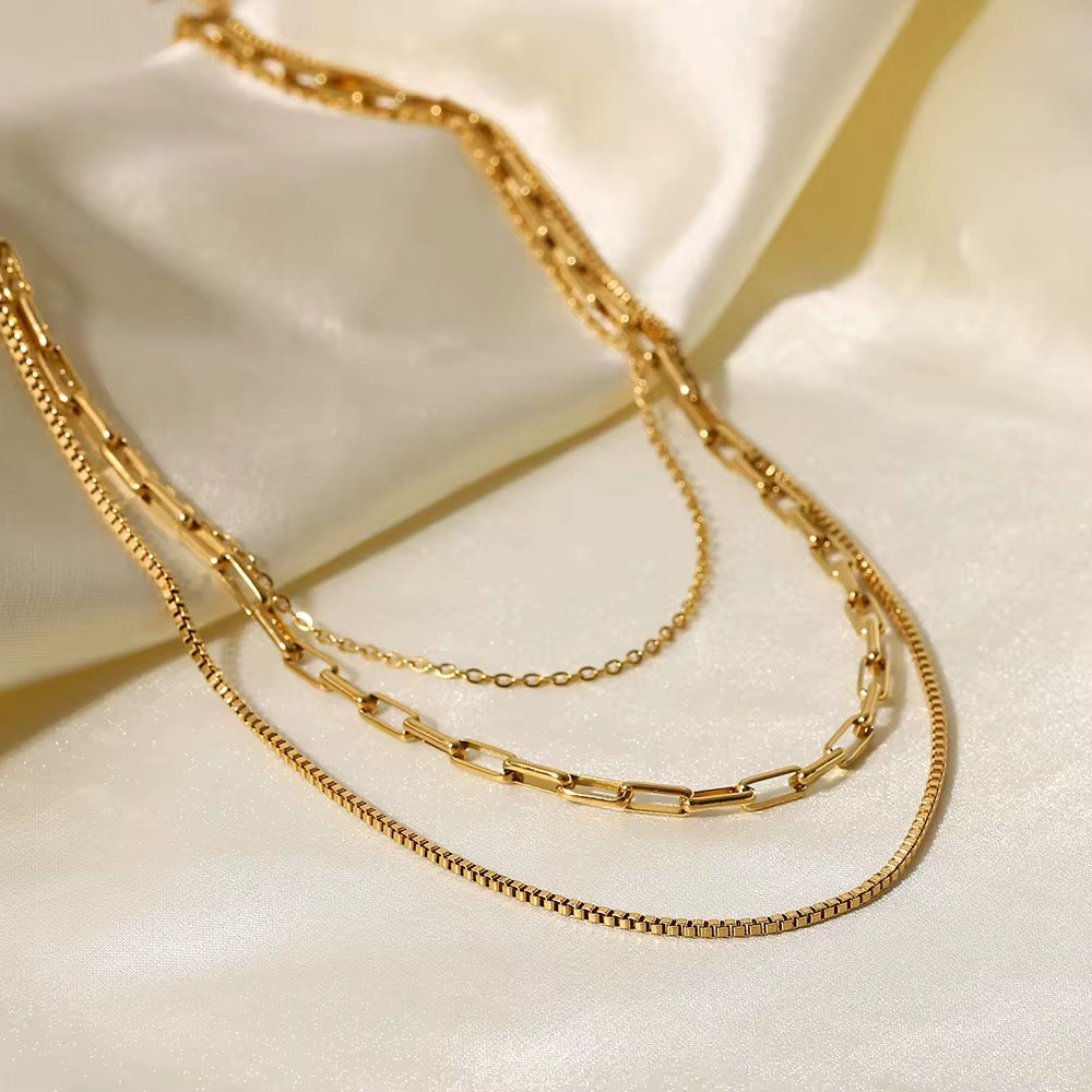 Multi Layer Gold Plated Stainless Steel Waterproof & Tarnish-Free Necklaces- Boho Jewellery For Everyday Wear