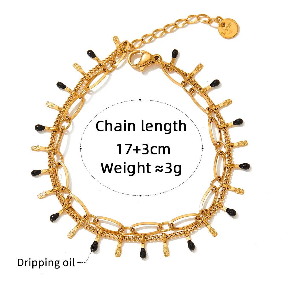 
                  
                    Boho & Mala Clear Double Chain Gold Plated / Stainless Steel Bracelet
                  
                