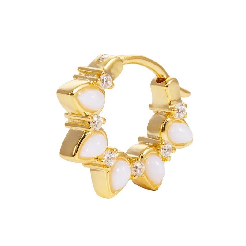 Boho & Mala Opal Star Huggies 18k Gold Plated Hoop Earring
