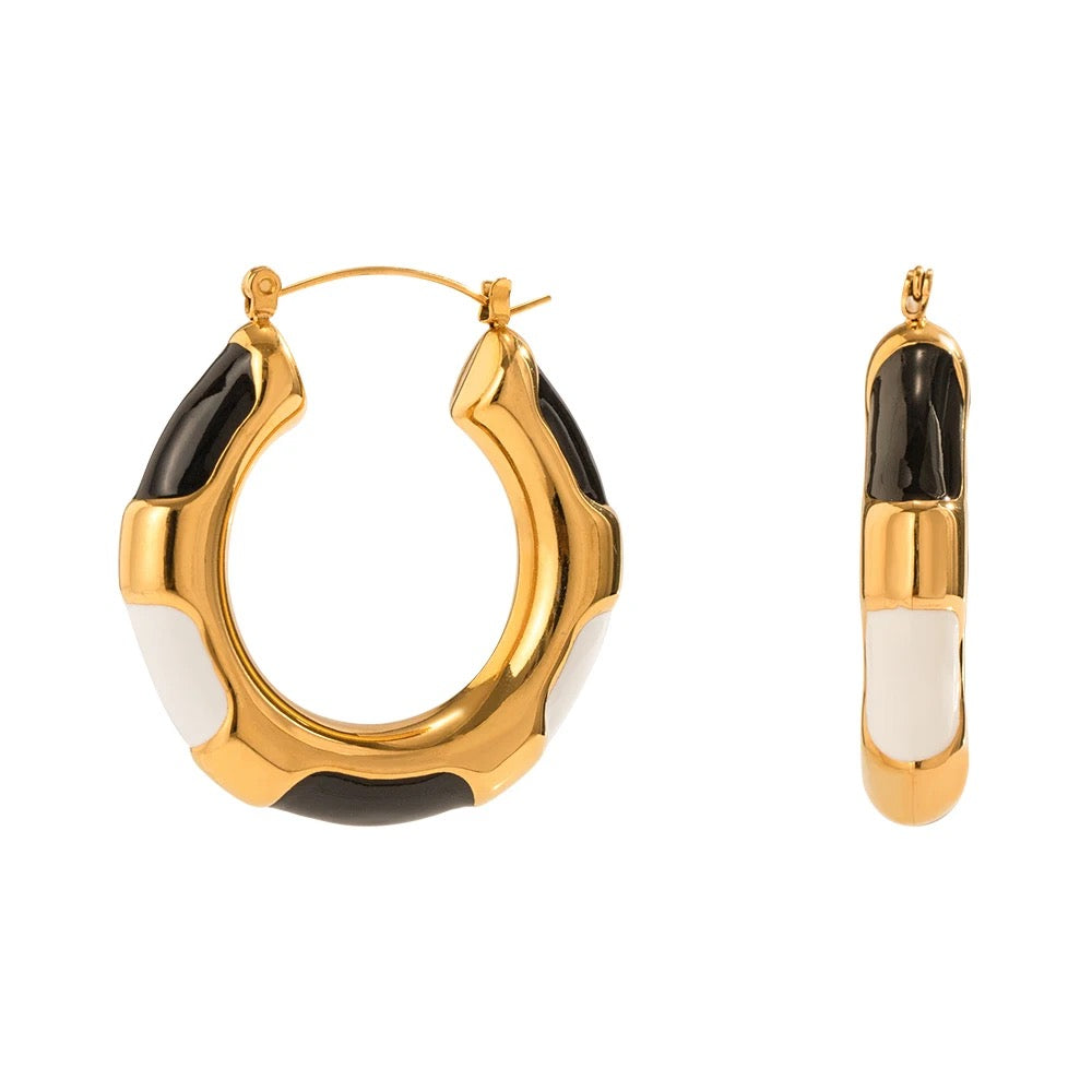 Boho & Mala Stainless Steel Gold Plated Hoop Earrings