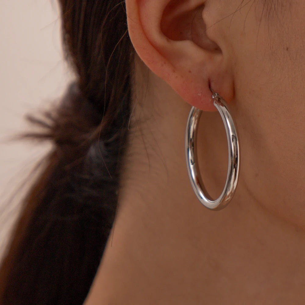 Boho & Mala Stainless Steel Hoop Earrings 3cm