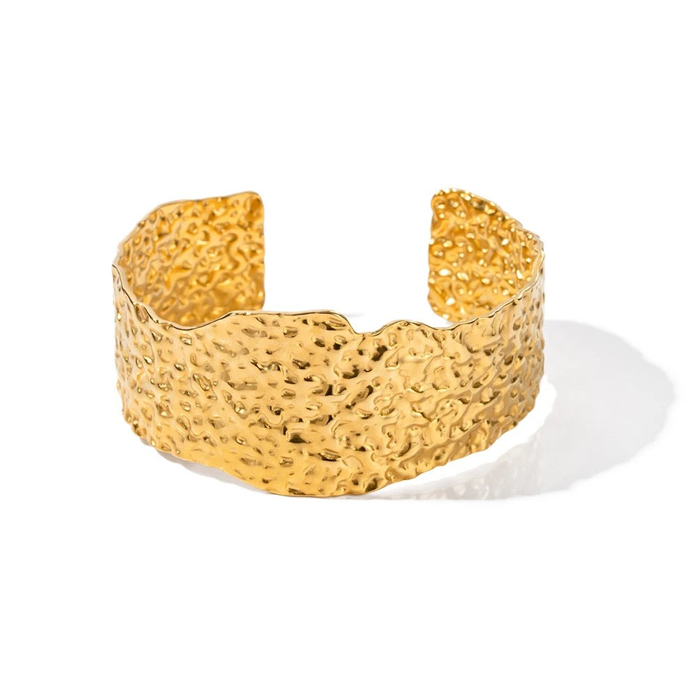 Free Spirit Adjustable Statement Boho Brass Gold Cuff Bracelet