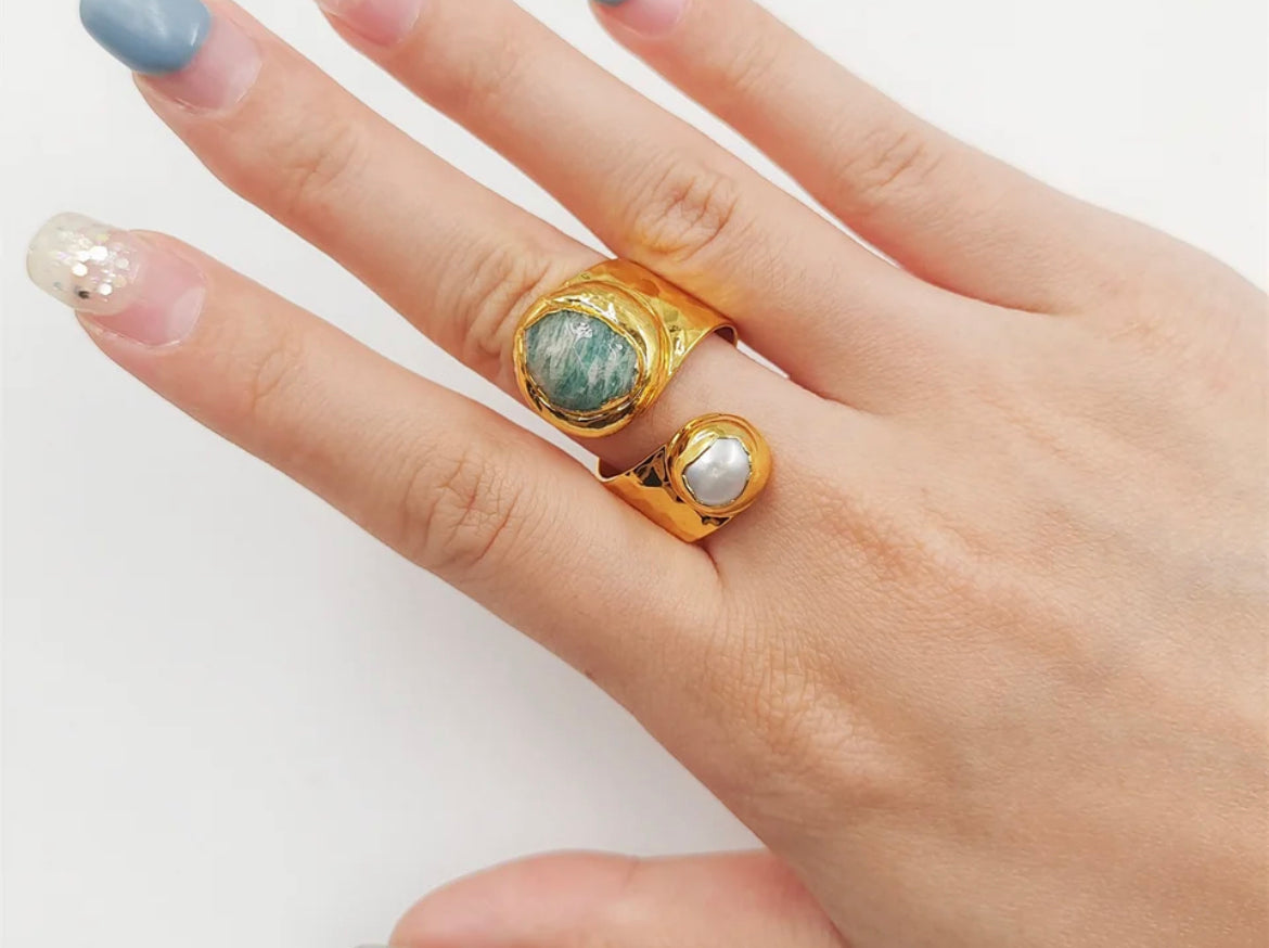 Boho & Mala Freshwater Pearl Wrap Ring