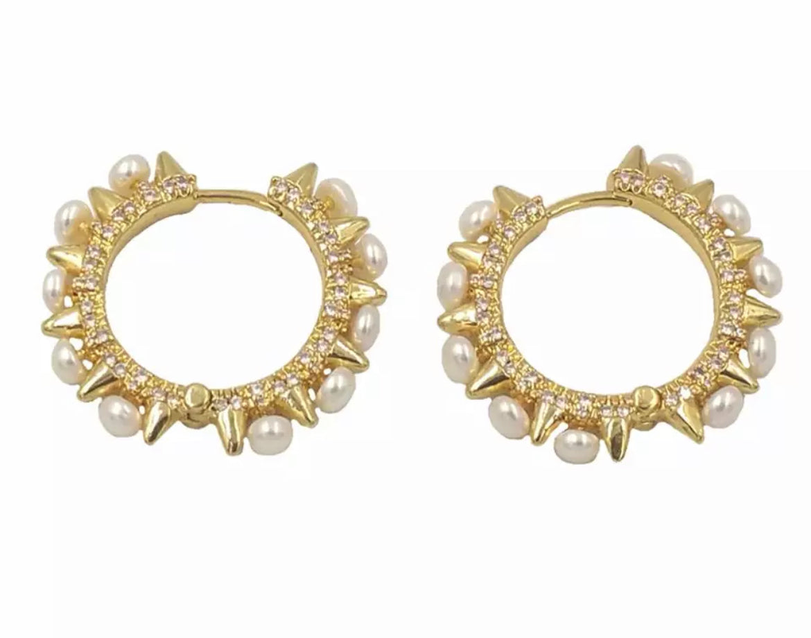 Freshwater Pearl Hoop Earrings - Gold Plated | Boho & Mala
