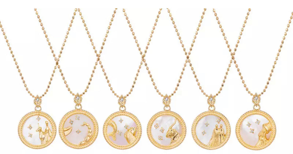 Scorpio Horoscope Necklace - 18K Gold Plated & Mother of Pearl | Boho & Mala
