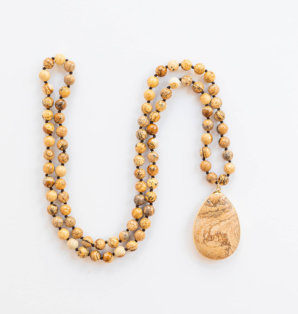 Tribal Necklaces - Desert Jasper Stone | Boho & Mala