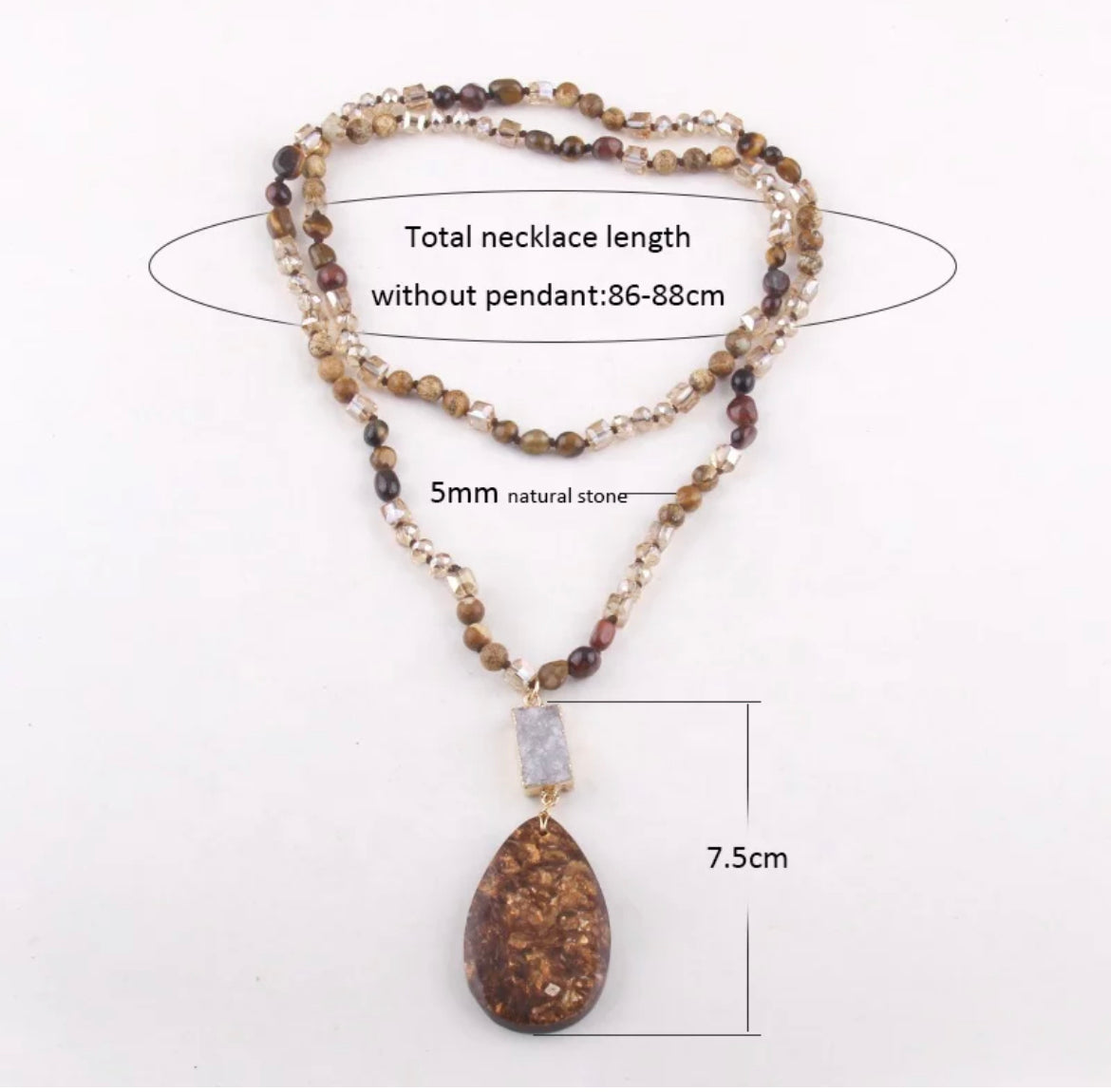 Boho & Mala Tribal Mix Agate Stone Necklace TN10073