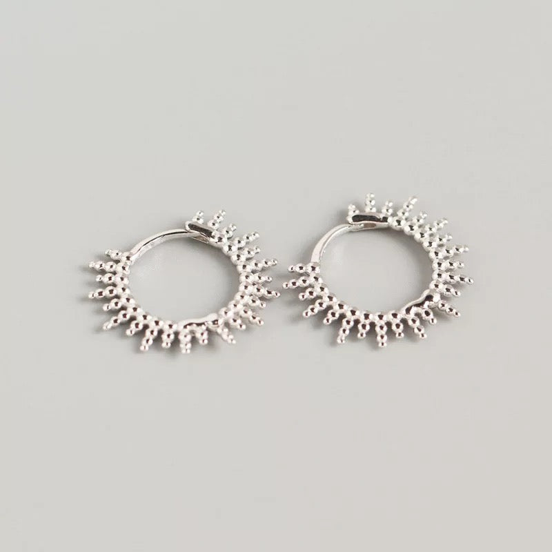 Silver hoop earrings at Boho & mala