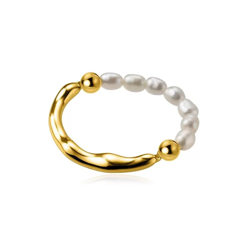 Freshwater Pearl Ring - 18k Gold Plated | Boho & Mala