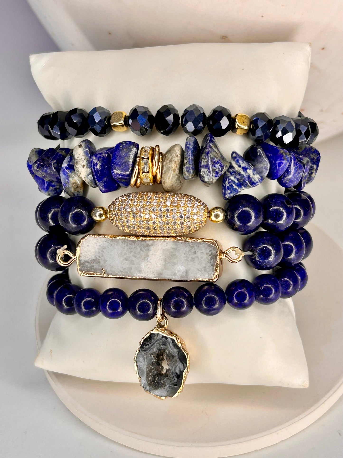 
                  
                    Midnight Majesty Stone Mix Elastic Bracelet Stackable Set
                  
                