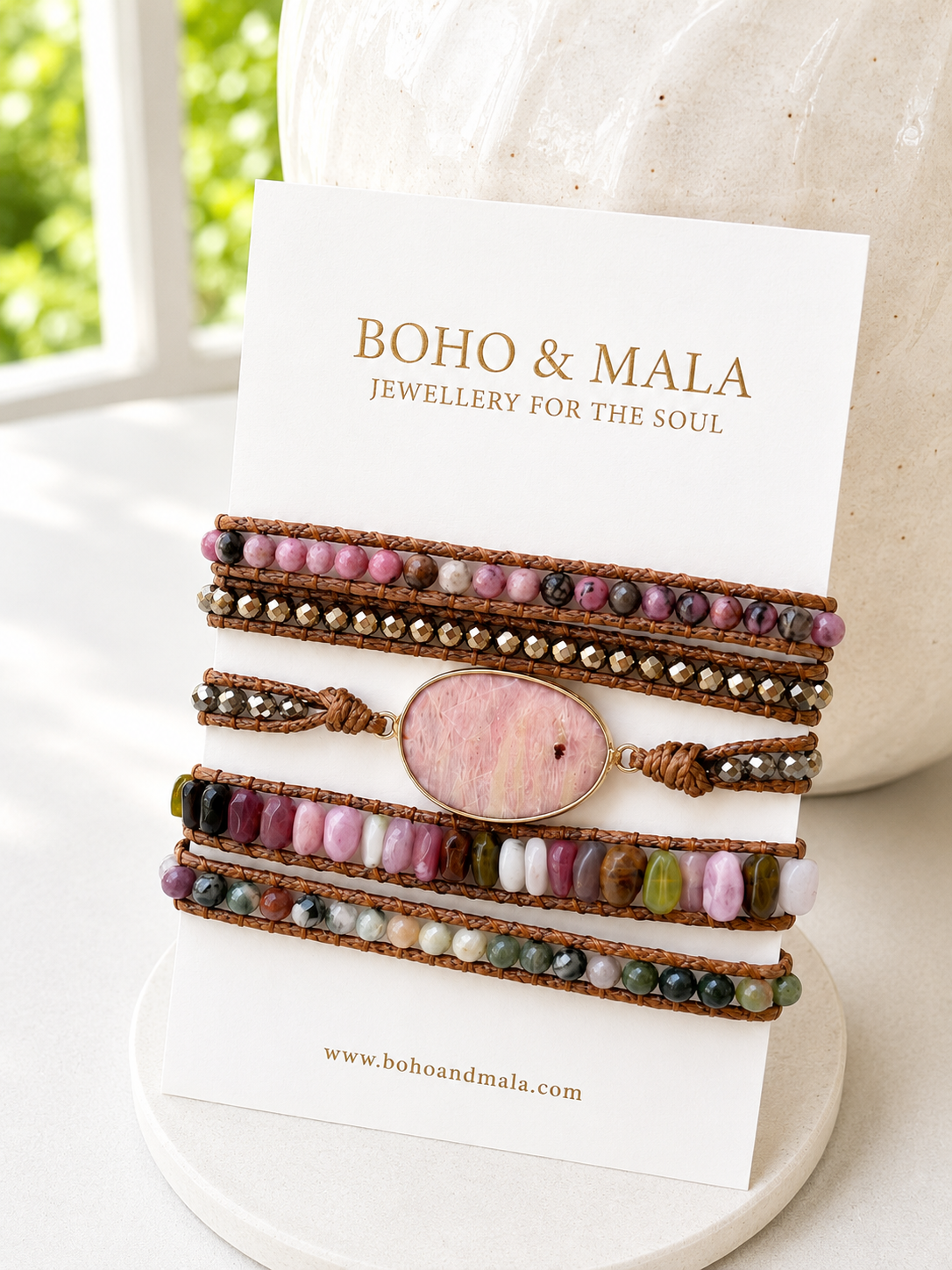 
                  
                    Handmade Rhodonite Mixed Natural Stone Wrap Bracelet
                  
                