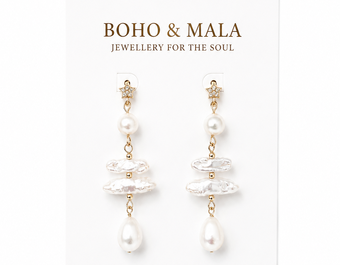 
                  
                    Celestial Pearl Drop Earrings
                  
                