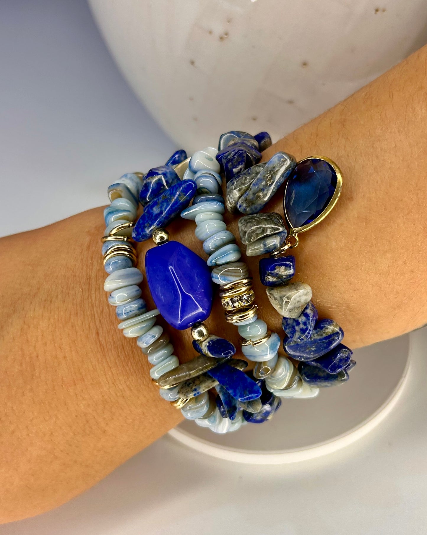 
                  
                    Ocean Majesty Stone Mix Elastic Bracelet Stackable Set
                  
                