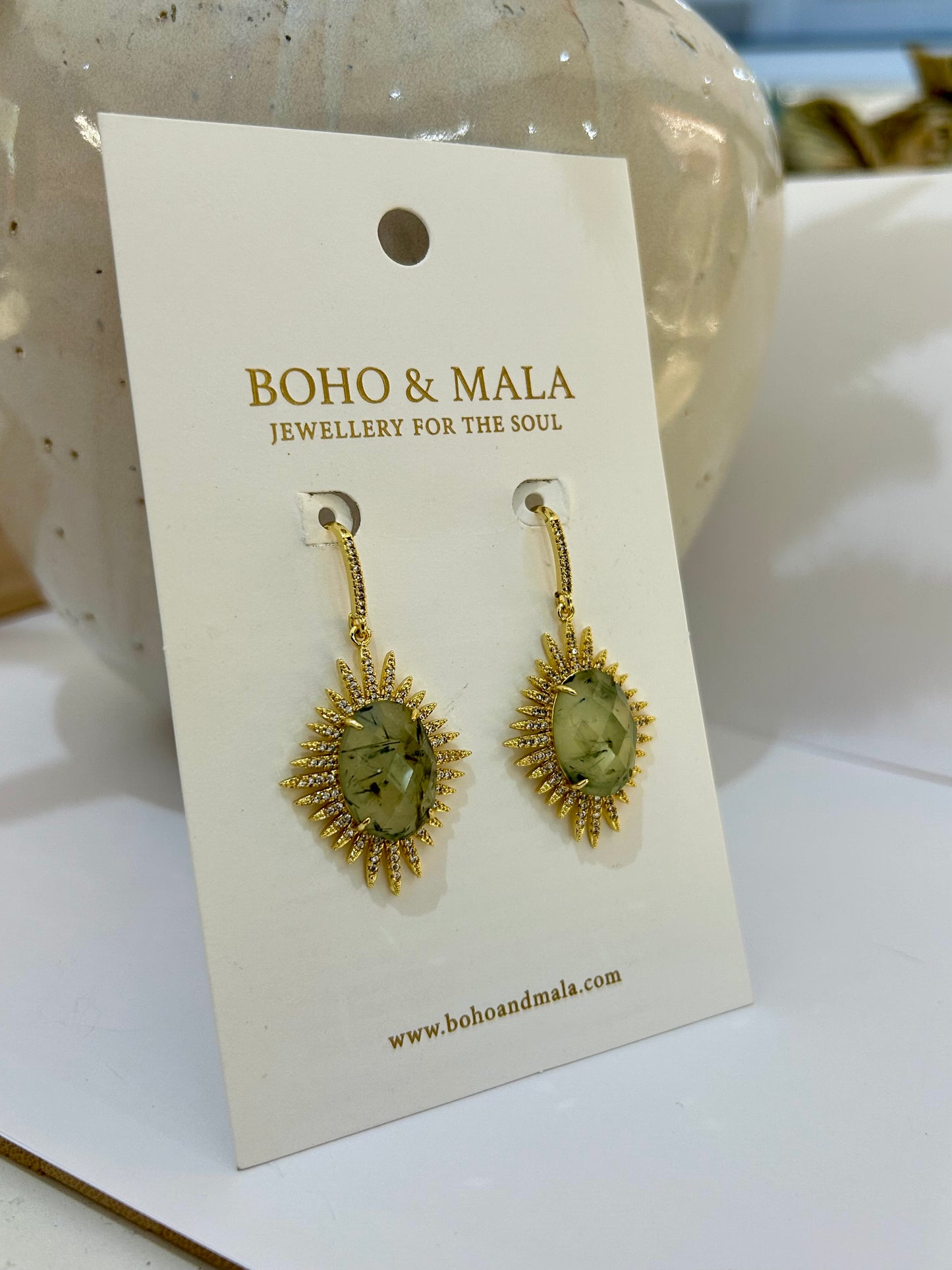 
                  
                    Prehnite Astra Earrings
                  
                