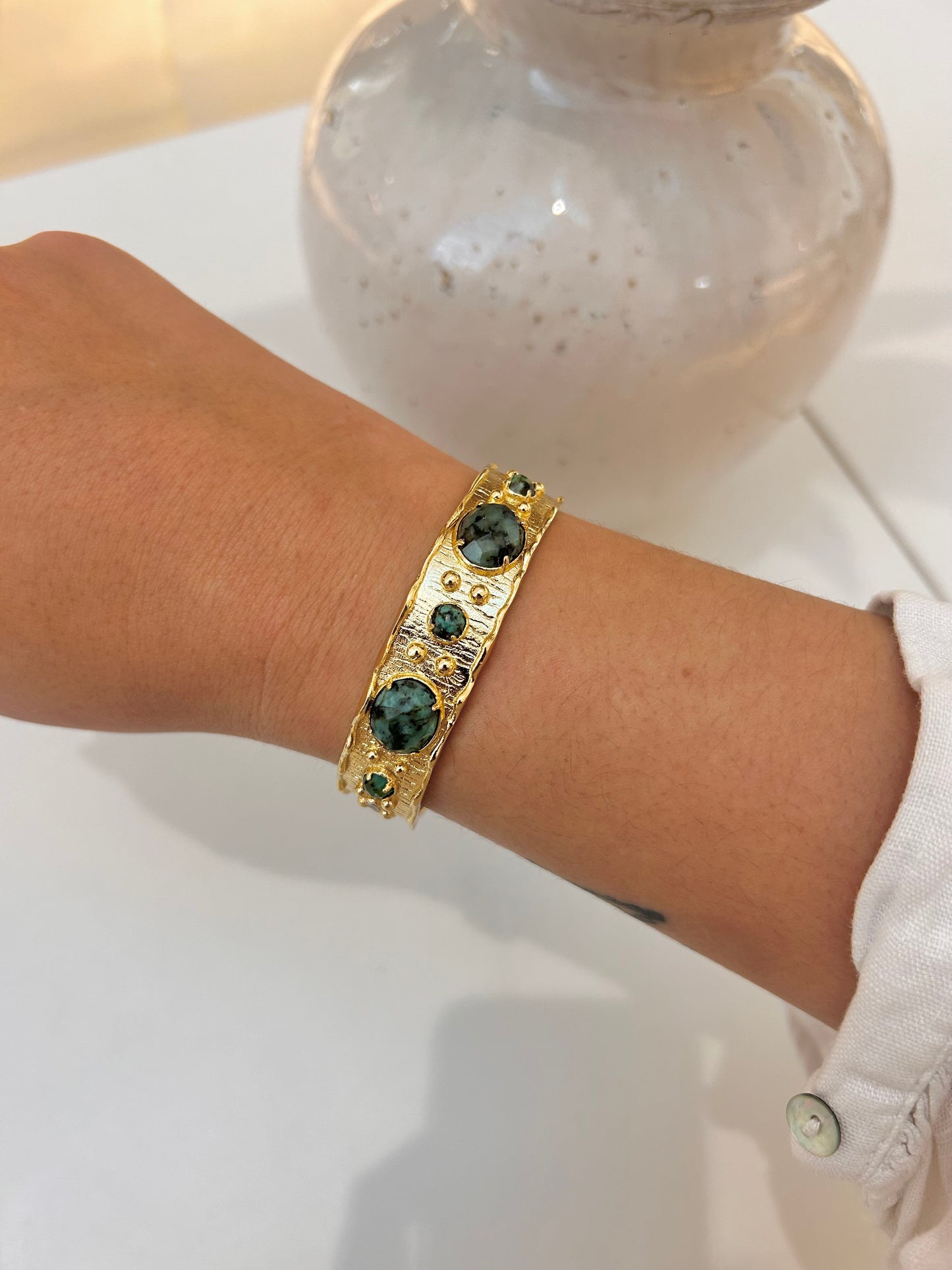 
                  
                    African Turquoise Solara Cuff Bracelet
                  
                