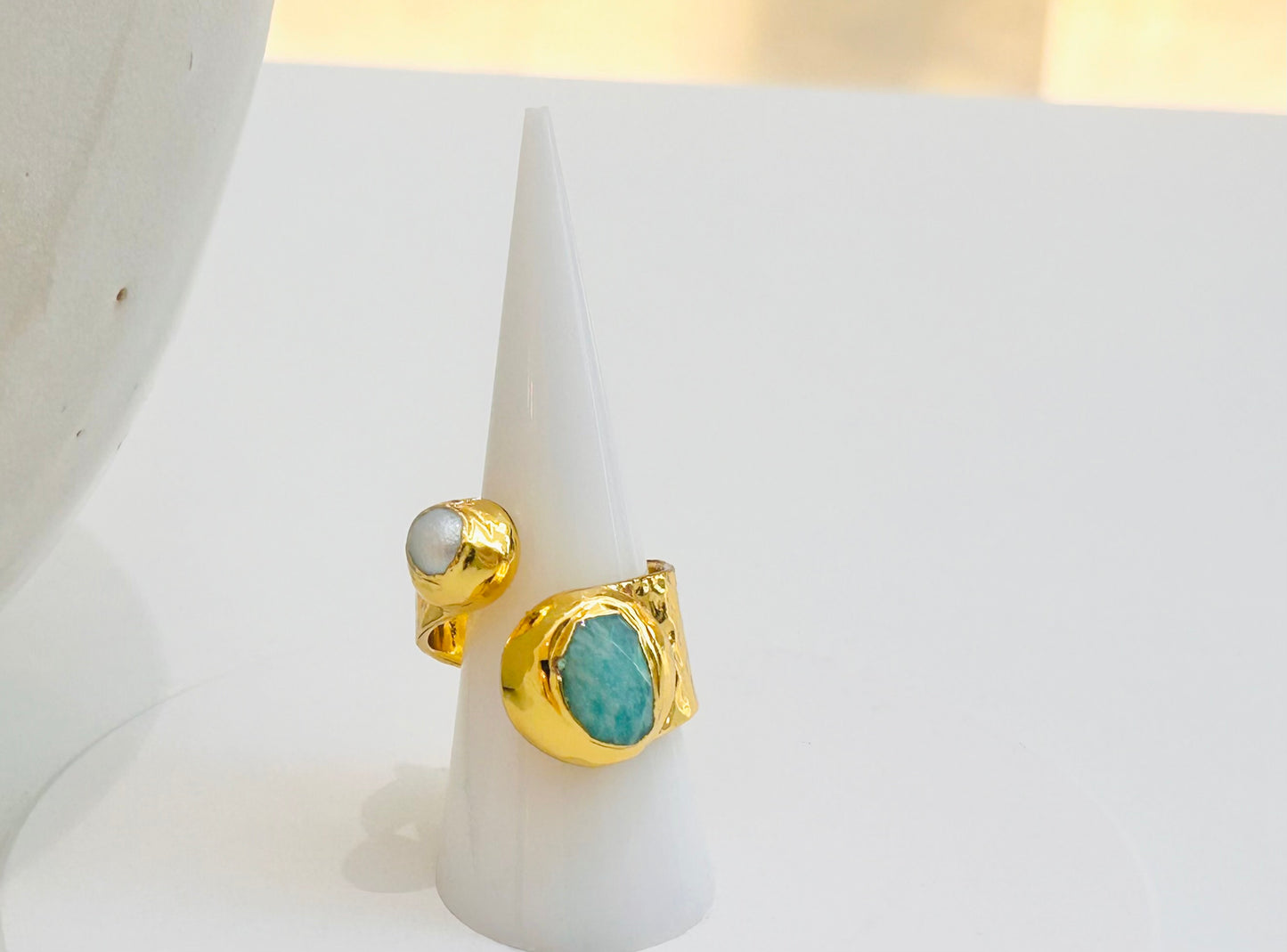 
                  
                    Alara Freshwater Pearl &  Amazonite Ring
                  
                