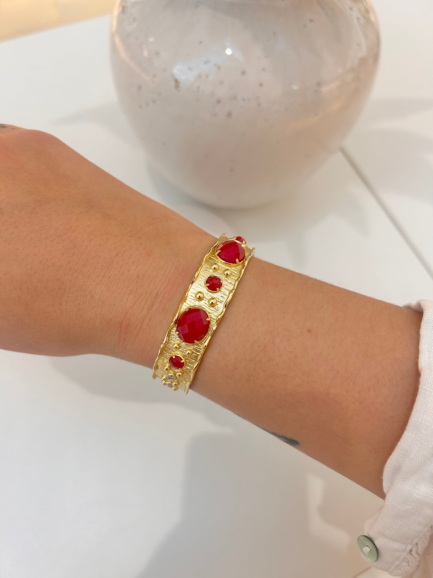 
                  
                    Red Jade Solara Cuff Bracelet
                  
                