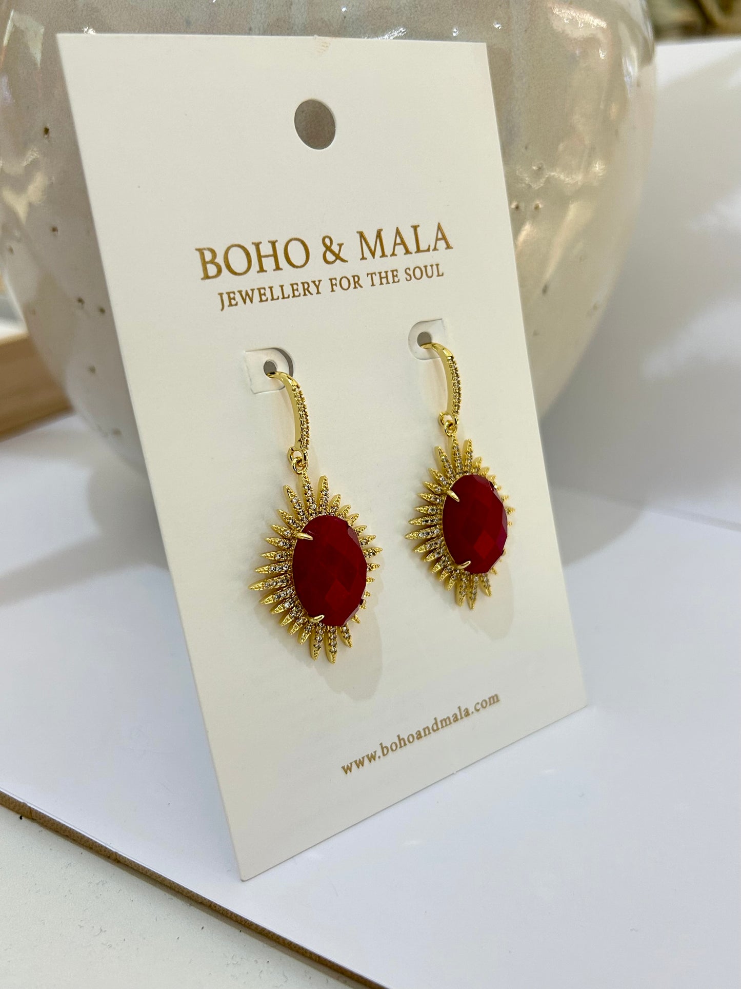 
                  
                    Red Jade Astra Earrings
                  
                