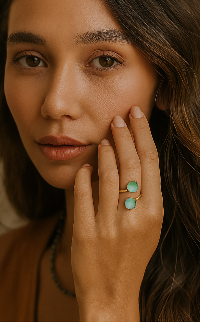 
                  
                    Boho & Mala Australian Jade Gold Adjustable Ring R1075
                  
                