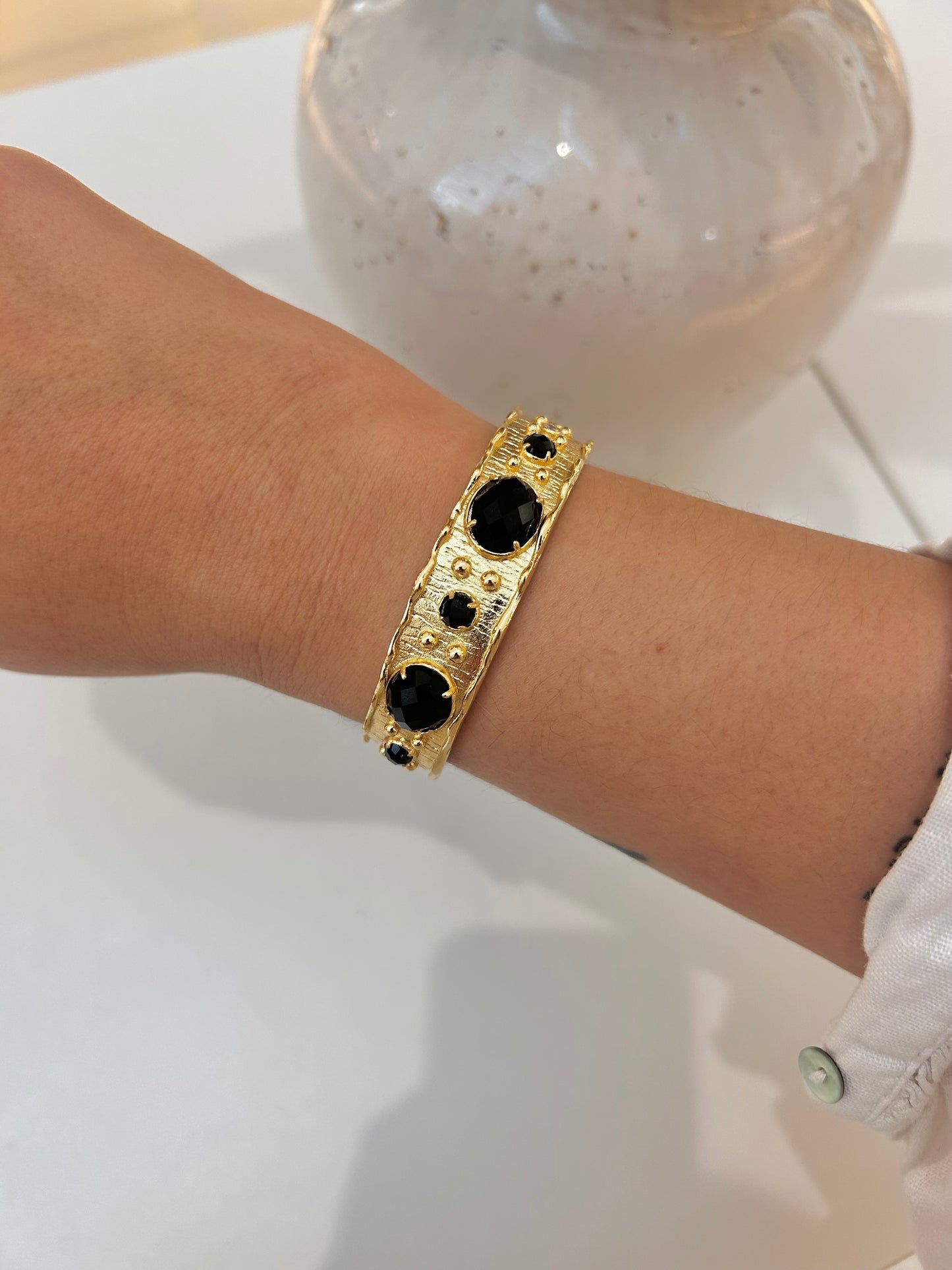 
                  
                    Black Obsidian Solara Cuff Bracelet
                  
                