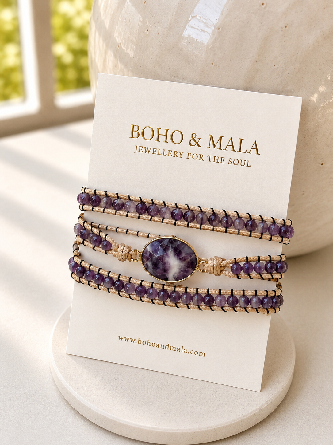 
                  
                    Handmade Amethyst Mixed Natural Stone Wrap Bracelet
                  
                