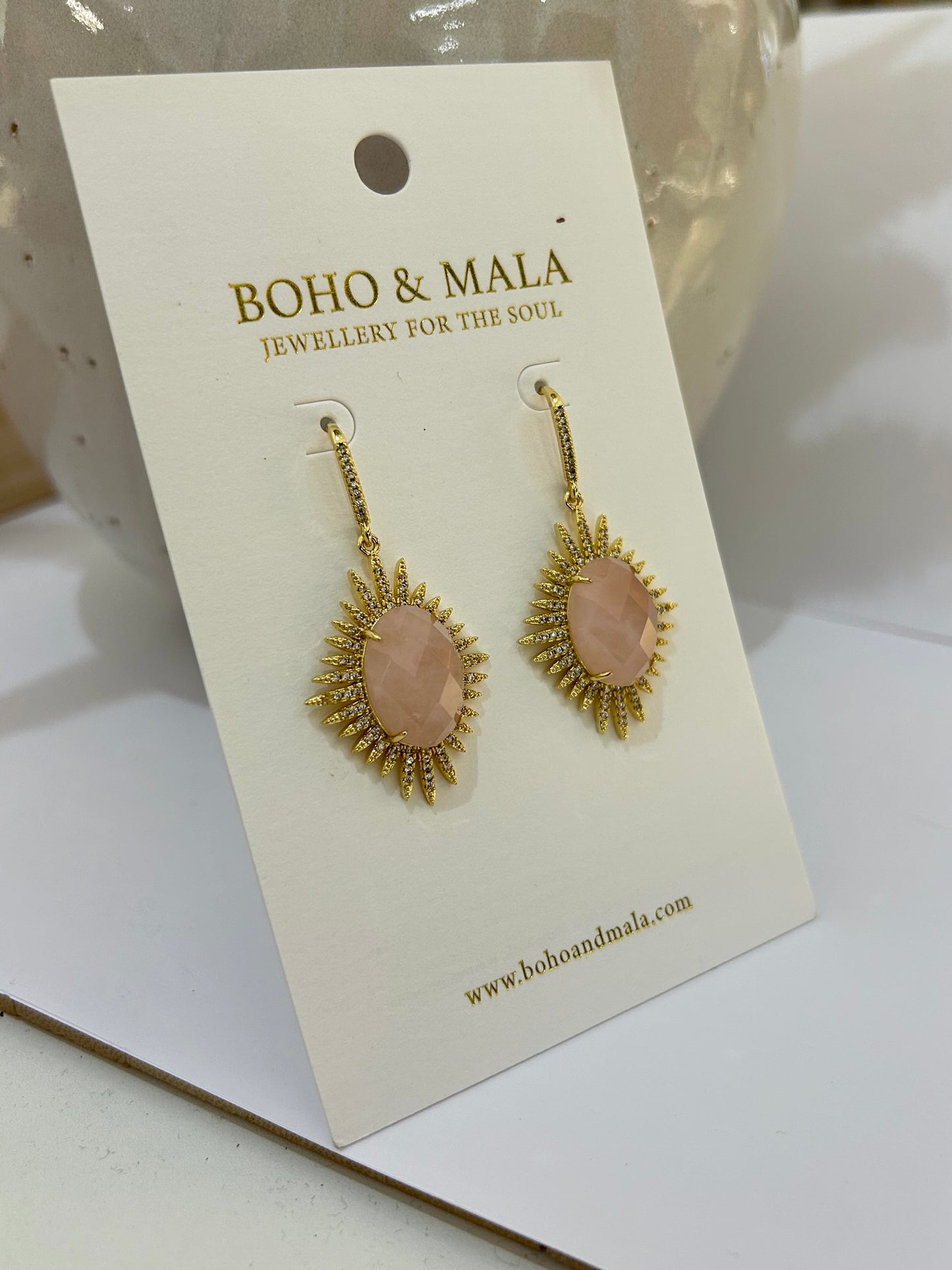 
                  
                    Rose Quartz Astra Earrings
                  
                
